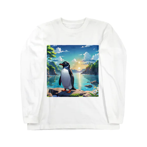 海辺のペンギン画像！ Long Sleeve T-Shirt