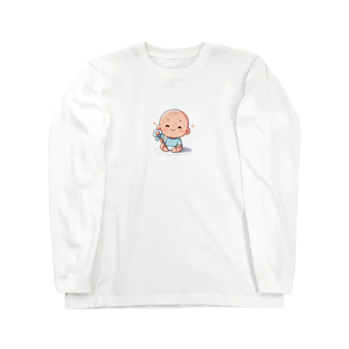 可愛らしい赤ちゃん、笑顔🎵 ロングスリーブTシャツ