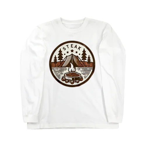 Camping Steak（キャンピング・ステーキ）04テントとステーキ Long Sleeve T-Shirt