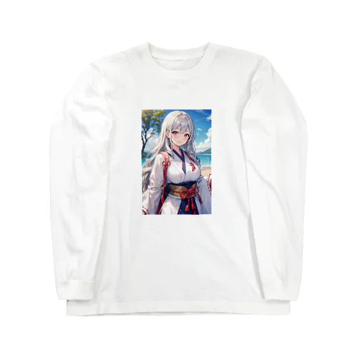 母性溢れる巫女 Long Sleeve T-Shirt