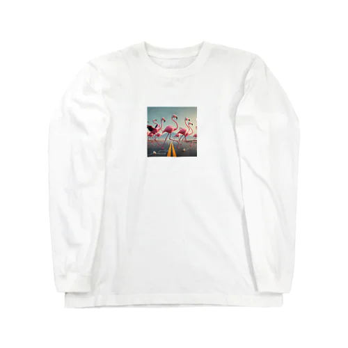 サイズフリー ミュージックフラミンゴ Long Sleeve T-Shirt