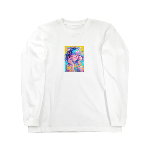 メガネの可愛い女の子のキャラクター Long Sleeve T-Shirt