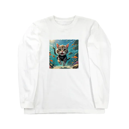 猫ダイバー Long Sleeve T-Shirt