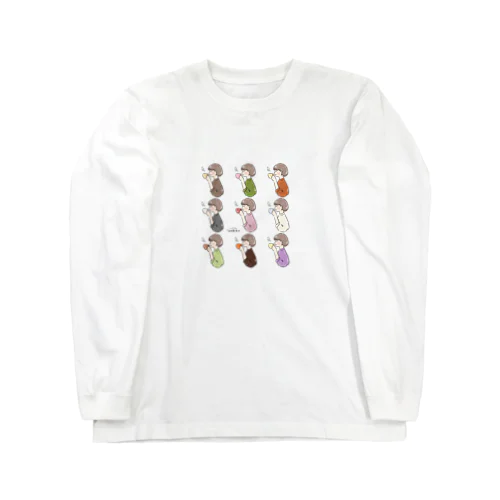 ほっとひと息つく女の子　オール Long Sleeve T-Shirt