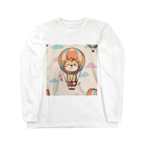 おもちゃの熱気球でかわいいライオンに会おう Long Sleeve T-Shirt