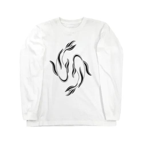 魚　黒 Long Sleeve T-Shirt