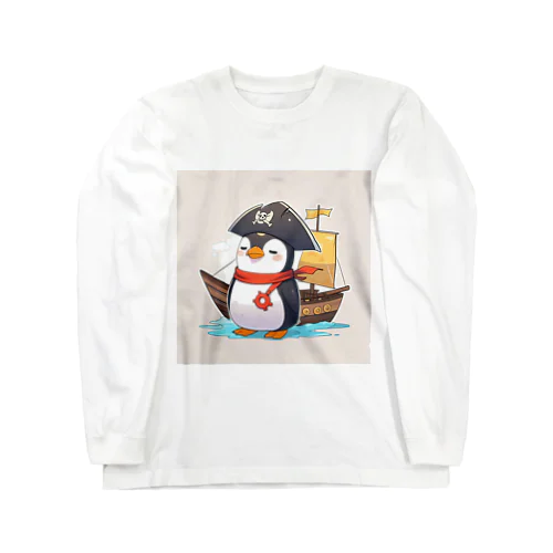 おもちゃの海賊船に乗ったかわいいペンギン Long Sleeve T-Shirt