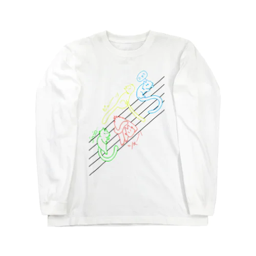 ネコ文字 Long Sleeve T-Shirt