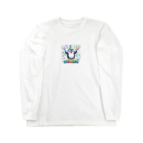 このキュートなペンギンがお祝いムード全開 Long Sleeve T-Shirt