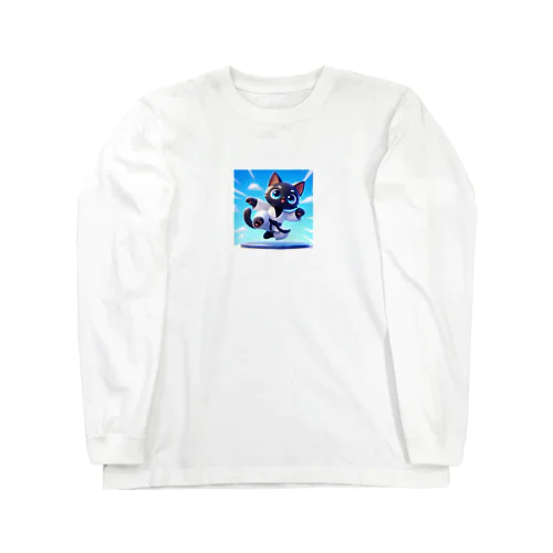 ハイキック空手家クロネコ君 Long Sleeve T-Shirt