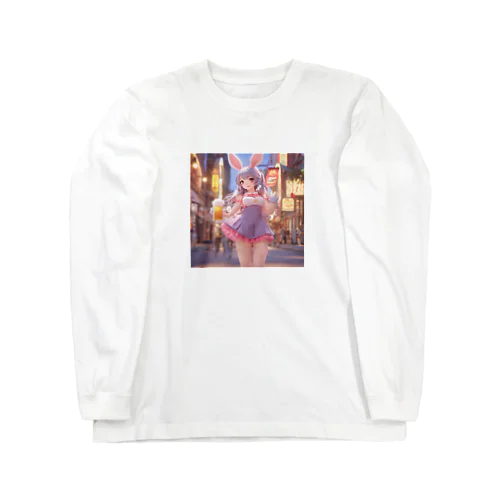 ビールを運ぶバニーガール３D Long Sleeve T-Shirt