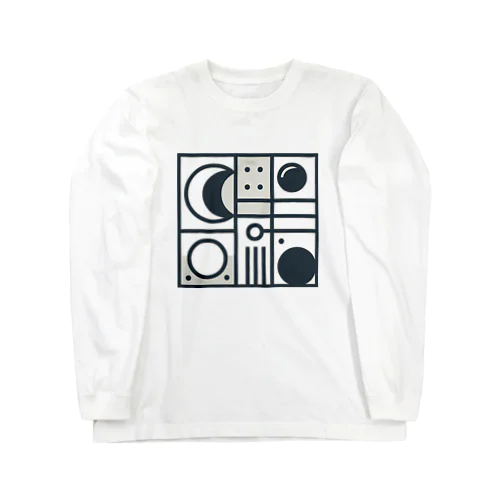 モノクロ夜空の抽象画 Long Sleeve T-Shirt