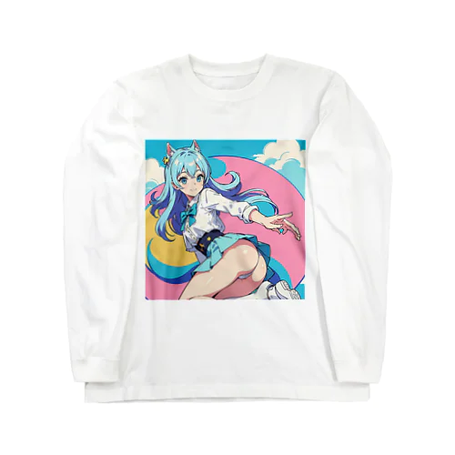 魔法ネコ少女 ロングスリーブTシャツ