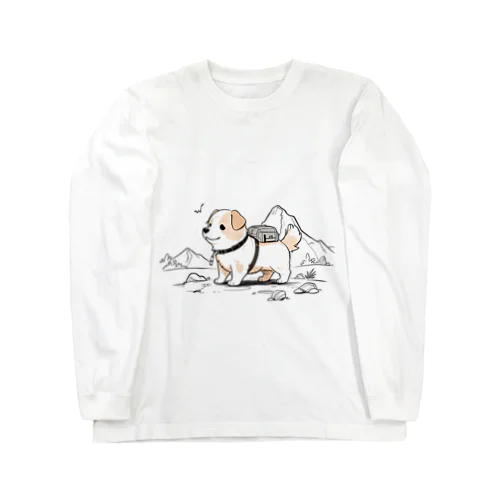 かわいい犬のバックグラウン ロングスリーブTシャツ