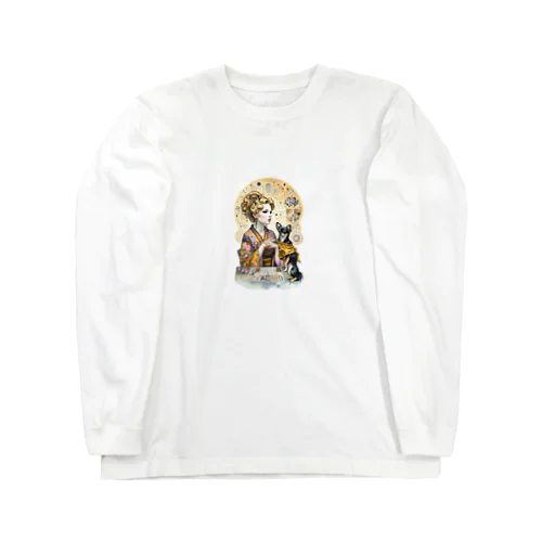 着物女性とチワワ Long Sleeve T-Shirt