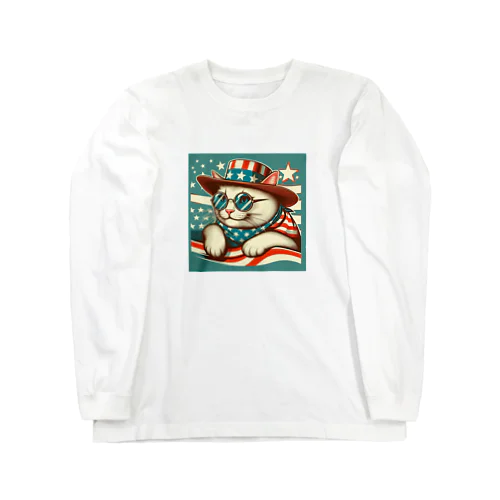 アメリカ横断ウルトラクイズ猫 Long Sleeve T-Shirt