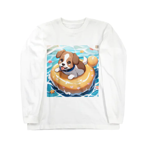 海水浴してるワンコちゃん Long Sleeve T-Shirt