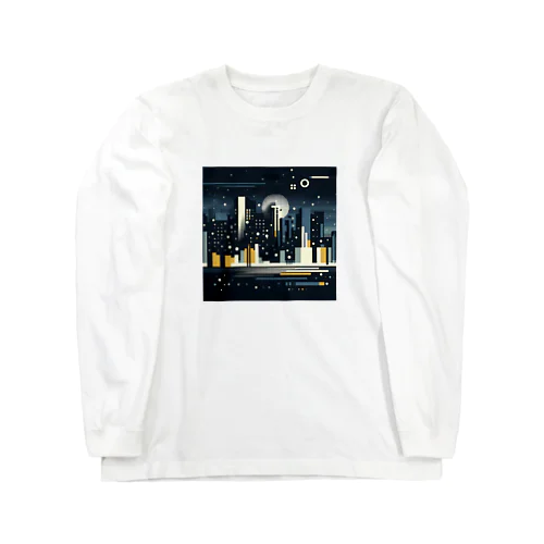 都会の夜景の抽象画 Long Sleeve T-Shirt