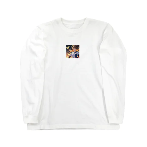 かわいい少女のサッカーイラスト Long Sleeve T-Shirt