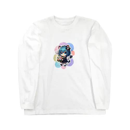 猫耳少女と猫たち Long Sleeve T-Shirt