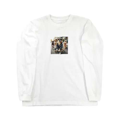 スケートボードの犬 グッズ Long Sleeve T-Shirt