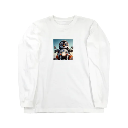 サングラスをかけたワイルドなペンギン① Long Sleeve T-Shirt