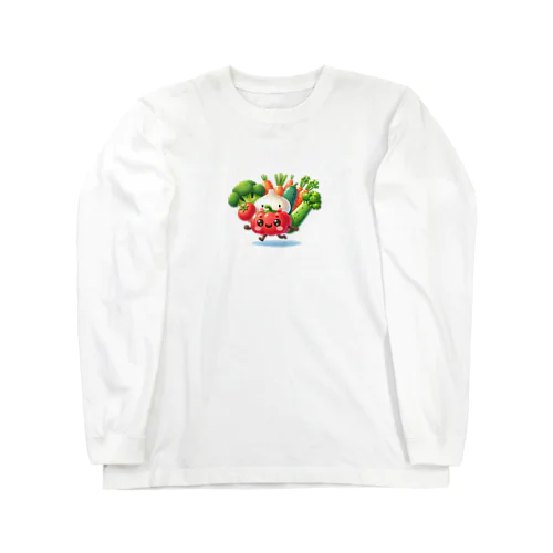 新鮮な野菜達 ロングスリーブTシャツ