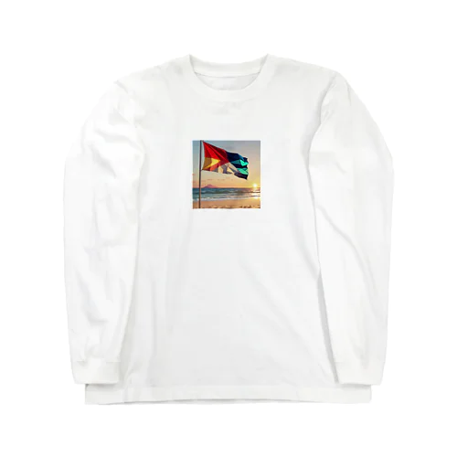 風になびくビーチフラッグ Long Sleeve T-Shirt