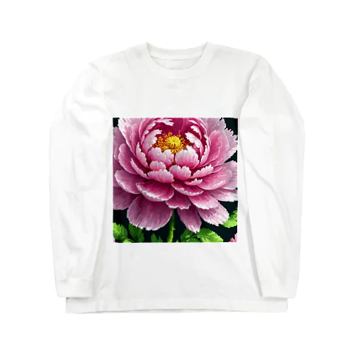 ピクセルアートの5月_芍薬 Long Sleeve T-Shirt