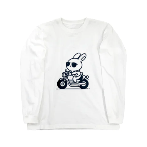 バイクに乗ったうさぎ Long Sleeve T-Shirt