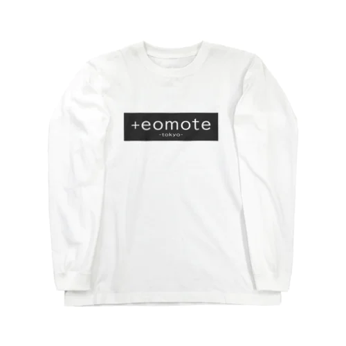 eomoteのシンプルなロゴ（背景文字）が入った長袖Ｔシャツ（白） ロングスリーブTシャツ