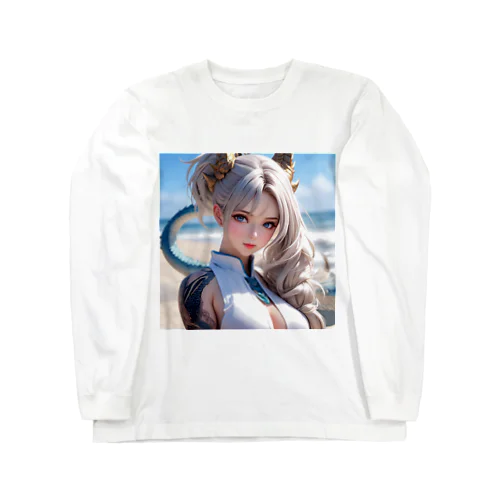 ドラゴン娘 白髪和服美女シリーズ 0004 Long Sleeve T-Shirt