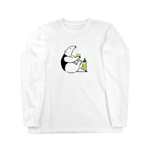 冷やした緑茶を飲むミナミコアリクイ Long Sleeve T-Shirt