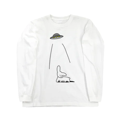 踏ん張ってるイヌとUFO Long Sleeve T-Shirt