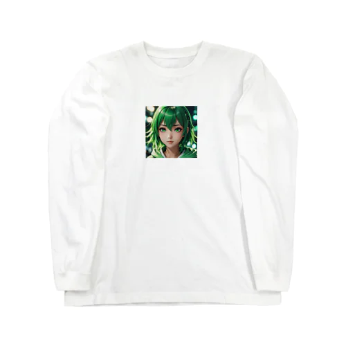 可愛らしいアニメキャラクターが描かれた美少女イラスト Long Sleeve T-Shirt