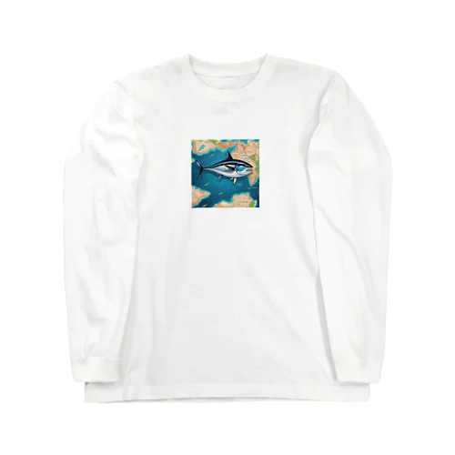 世界を旅するマグロ君 Long Sleeve T-Shirt