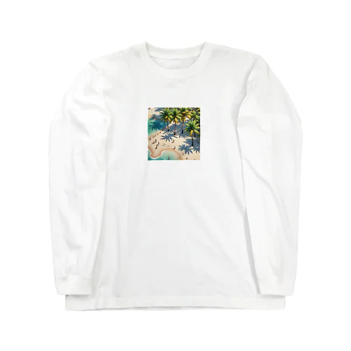 パームツリー沿い　ビーチ Long Sleeve T-Shirt