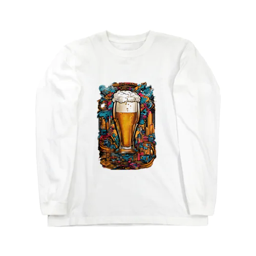 生ビール　デザインTシャツ　アート　グラフィック Long Sleeve T-Shirt