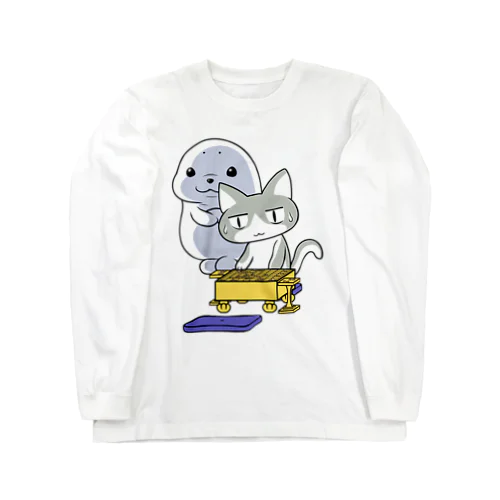 ひふみんあい的なアザラシと猫（将棋） Long Sleeve T-Shirt