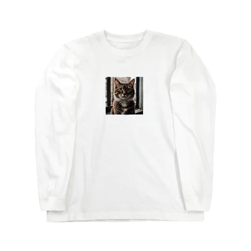あなたを見つめる猫 ロングスリーブTシャツ