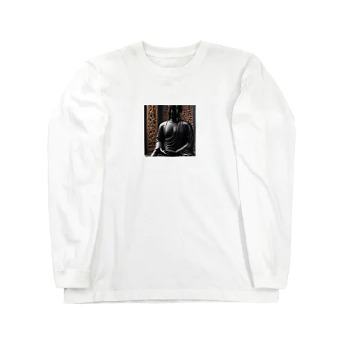 深みのある漆黒の色合いが美しく輝く厳かな仏像。 Long Sleeve T-Shirt