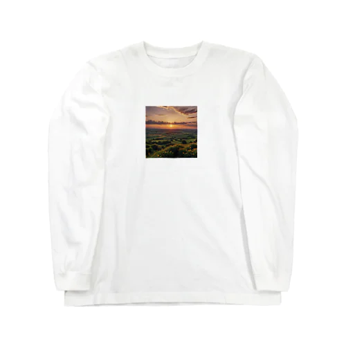 日没の風景 ロングスリーブTシャツ