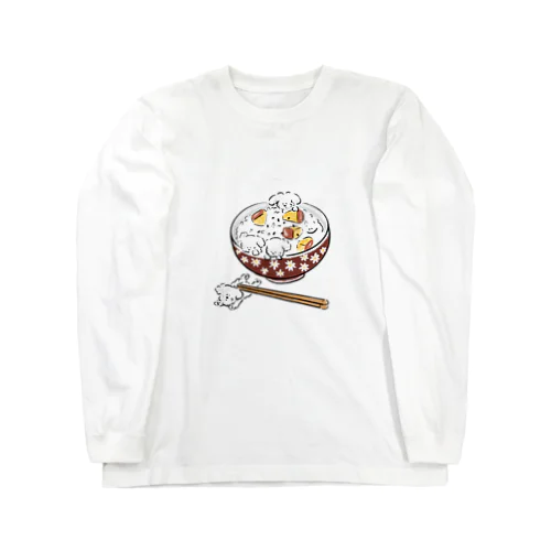 マルチーズまみれのさつまいもご飯 ロングスリーブTシャツ