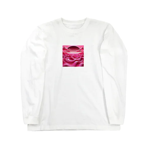 ホットピンクの海 Long Sleeve T-Shirt