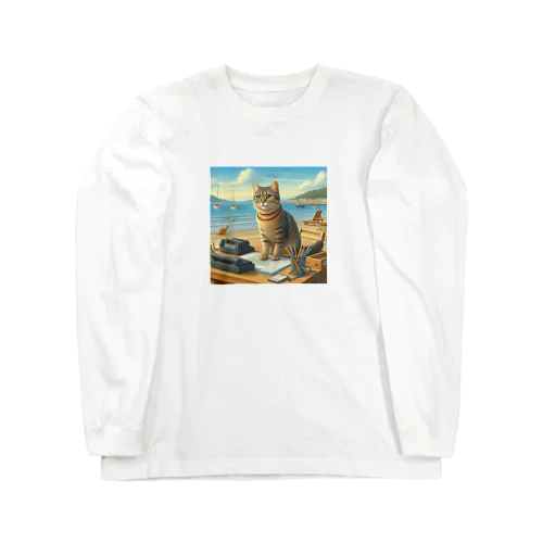 海辺の仕事猫 Long Sleeve T-Shirt