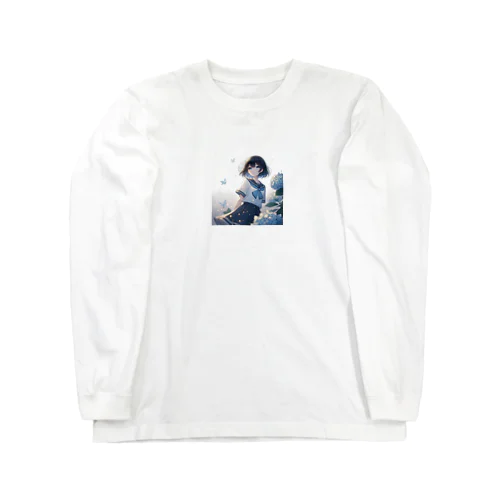 紫陽花と女子高生 Long Sleeve T-Shirt