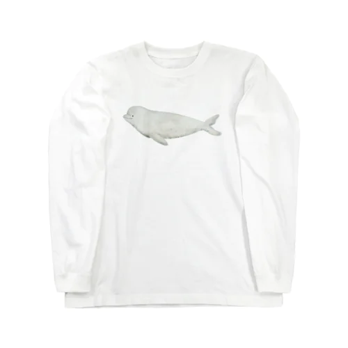 絵本風の可愛いベルーガ Long Sleeve T-Shirt