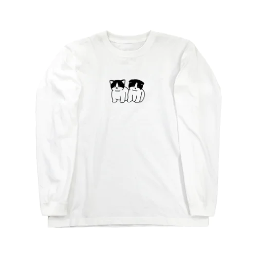 虚無猫の双子（線画） Long Sleeve T-Shirt