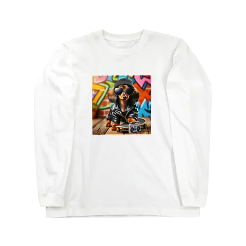 ロックに決めているミニチュアダックス Long Sleeve T-Shirt