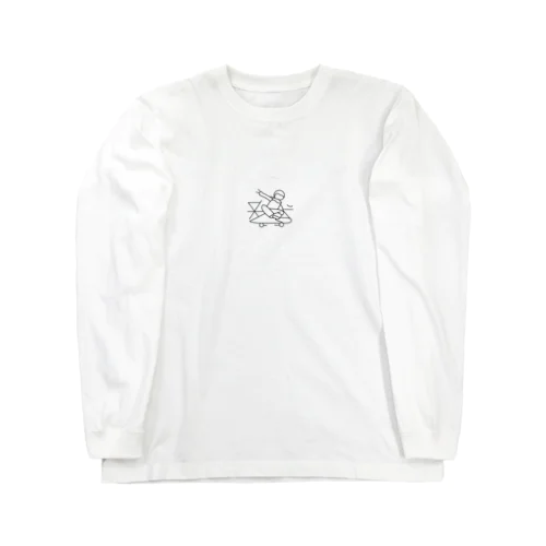 ラインアート　スケボー Long Sleeve T-Shirt